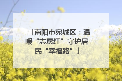 南阳市宛城区：温暖“志愿红”守护居民“幸福路”