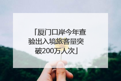 厦门口岸今年查验出入境旅客量突破200万人次