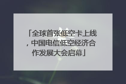 全球首张低空卡上线，中国电信低空经济合作发展大会启幕