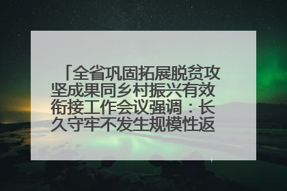 全省巩固拓展脱贫攻坚成果同乡村振兴有效衔接工作会议强调：长久守牢不发生规模性返贫致贫底线 王宁出席并讲话 王予波主持
