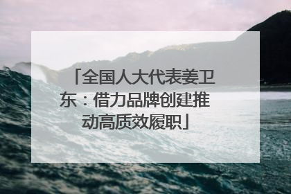 全国人大代表姜卫东：借力品牌创建推动高质效履职