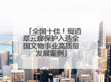 全国十佳！蜀道翠云廊保护入选全国文物事业高质量发展案例