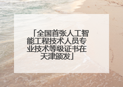 全国首张人工智能工程技术人员专业技术等级证书在天津颁发