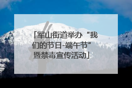 军山街道举办“我们的节日-端午节”暨禁毒宣传活动