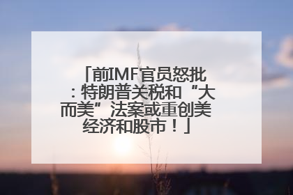 前IMF官员怒批：特朗普关税和“大而美”法案或重创美经济和股市！