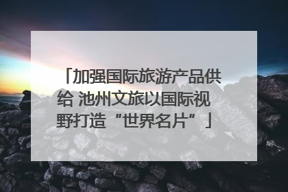 加强国际旅游产品供给 池州文旅以国际视野打造“世界名片”