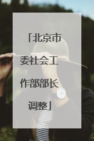 北京市委社会工作部部长调整