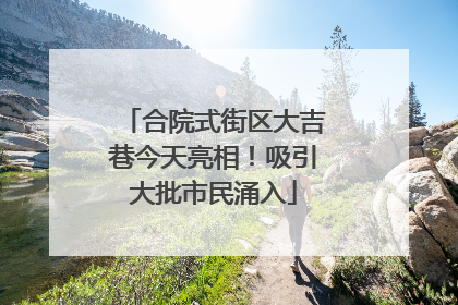 合院式街区大吉巷今天亮相！吸引大批市民涌入