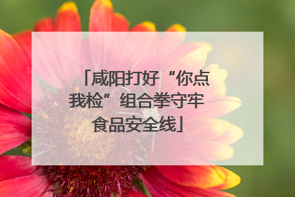 咸阳打好“你点我检”组合拳守牢食品安全线