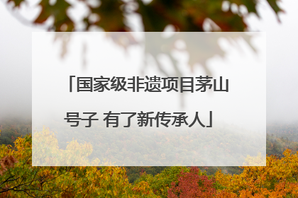 国家级非遗项目茅山号子 有了新传承人