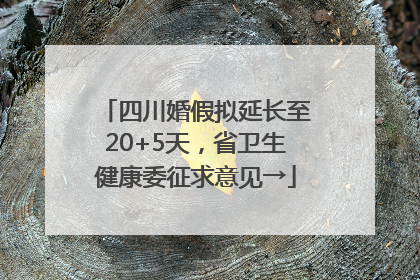 四川婚假拟延长至20+5天，省卫生健康委征求意见→