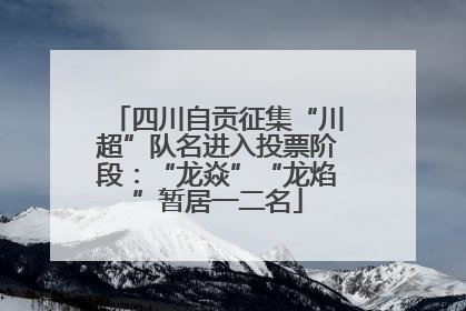 四川自贡征集“川超”队名进入投票阶段：“龙焱”“龙焰”暂居一二名
