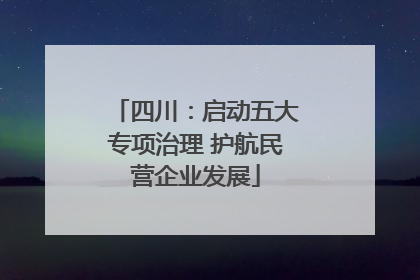 四川：启动五大专项治理 护航民营企业发展