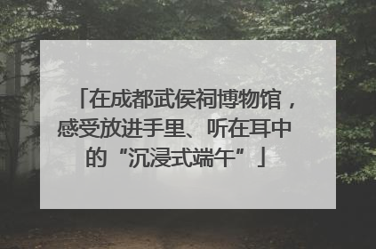 在成都武侯祠博物馆，感受放进手里、听在耳中的“沉浸式端午”