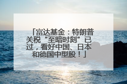 富达基金：特朗普关税“至暗时刻”已过，看好中国、日本和德国中型股！