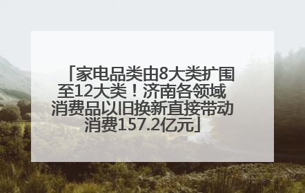 家电品类由8大类扩围至12大类！济南各领域消费品以旧换新直接带动消费157.2亿元
