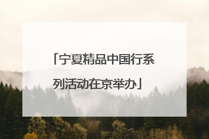 宁夏精品中国行系列活动在京举办
