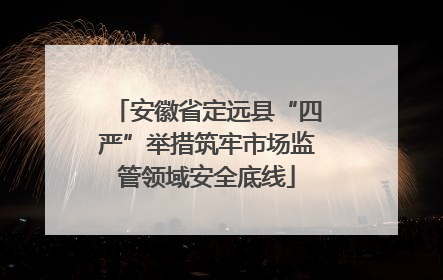 安徽省定远县“四严”举措筑牢市场监管领域安全底线