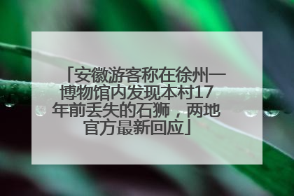 安徽游客称在徐州一博物馆内发现本村17年前丢失的石狮，两地官方最新回应