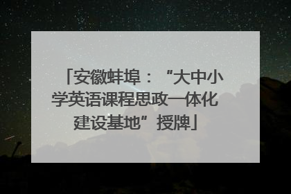 安徽蚌埠：“大中小学英语课程思政一体化建设基地”授牌