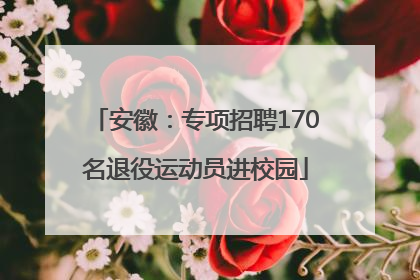 安徽：专项招聘170名退役运动员进校园