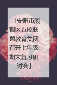 安阳市殷都区五校联盟教育集团召开七年级期末复习研讨会