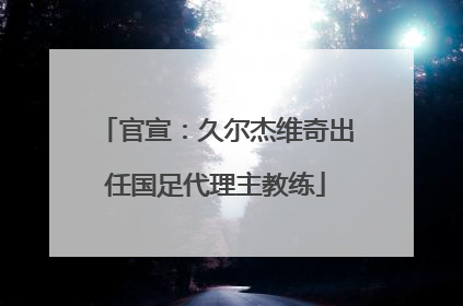 官宣：久尔杰维奇出任国足代理主教练