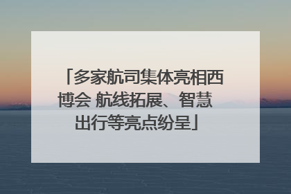 多家航司集体亮相西博会 航线拓展、智慧出行等亮点纷呈