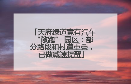 天府绿道竟有汽车“敞跑” 园区：部分路段和村道重叠，已做减速提醒