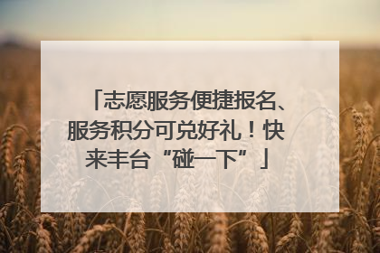 志愿服务便捷报名、服务积分可兑好礼！快来丰台“碰一下”