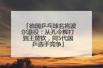德国乒乓球名将波尔退役：从孔令辉打到王楚钦，同5代国乒选手竞争