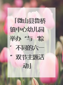 微山县鲁桥镇中心幼儿园举办“与‘粽’不同的六一”双节主题活动