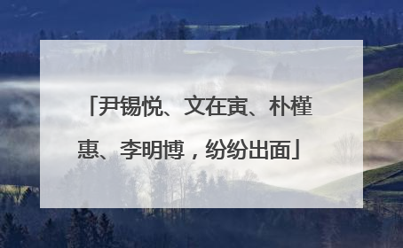尹锡悦、文在寅、朴槿惠、李明博，纷纷出面