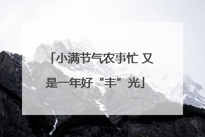 小满节气农事忙 又是一年好“丰”光