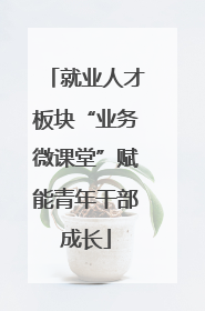 就业人才板块“业务微课堂”赋能青年干部成长