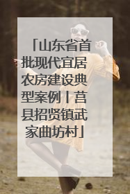 山东省首批现代宜居农房建设典型案例丨莒县招贤镇武家曲坊村
