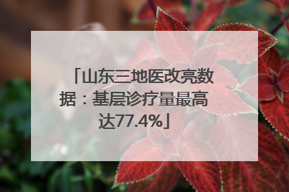 山东三地医改亮数据：基层诊疗量最高达77.4%