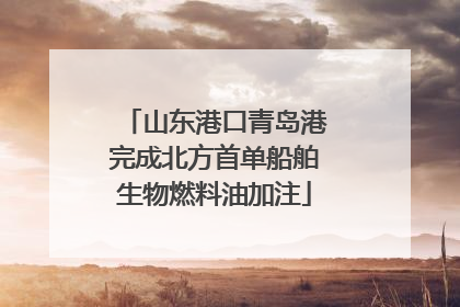 山东港口青岛港完成北方首单船舶生物燃料油加注