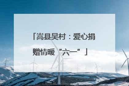 嵩县吴村：爱心捐赠情暖“六一”