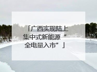 广西实现陆上集中式新能源“全电量入市”