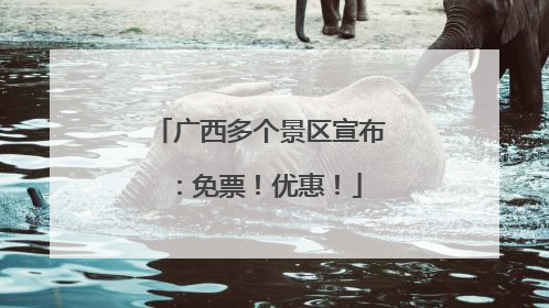 广西多个景区宣布：免票！优惠！
