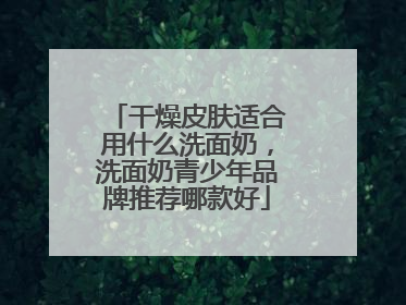 干燥皮肤适合用什么洗面奶，洗面奶青少年品牌推荐哪款好