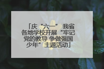 庆“六一” 我省各地学校开展“牢记党的教导 争做强国少年”主题活动