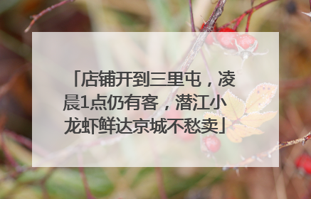 店铺开到三里屯，凌晨1点仍有客，潜江小龙虾鲜达京城不愁卖