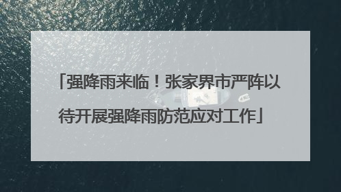 强降雨来临！张家界市严阵以待开展强降雨防范应对工作