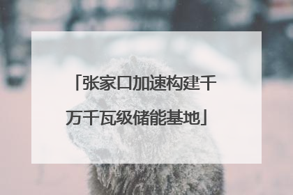 张家口加速构建千万千瓦级储能基地