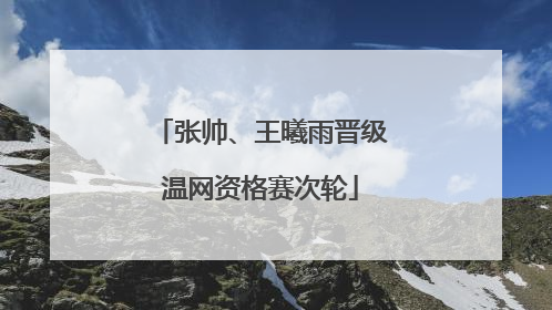 张帅、王曦雨晋级温网资格赛次轮