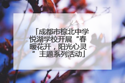 成都市棕北中学悦湖学校开展“春暖花开，阳光心灵”主题系列活动