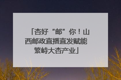 杏好“邮”你！山西邮政直播直发赋能繁峙大杏产业