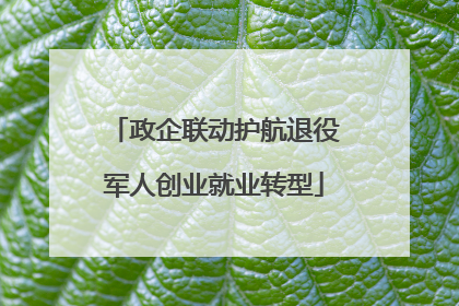 政企联动护航退役军人创业就业转型